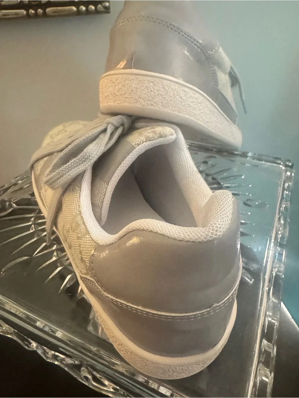 Women's Light Gray Lace-Up Fashion Sneakers